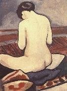 August Macke Sitting Nude with Cushions oil painting reproduction